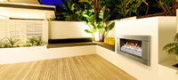 Escea outdoor stainless steel fireplace